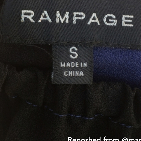 Black and Blue Color Block Rampage Halter Top - Picture 5 of 5